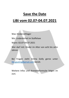 Save-The-Date-Flyer Kinderfreizeit Lindenbichl 2021